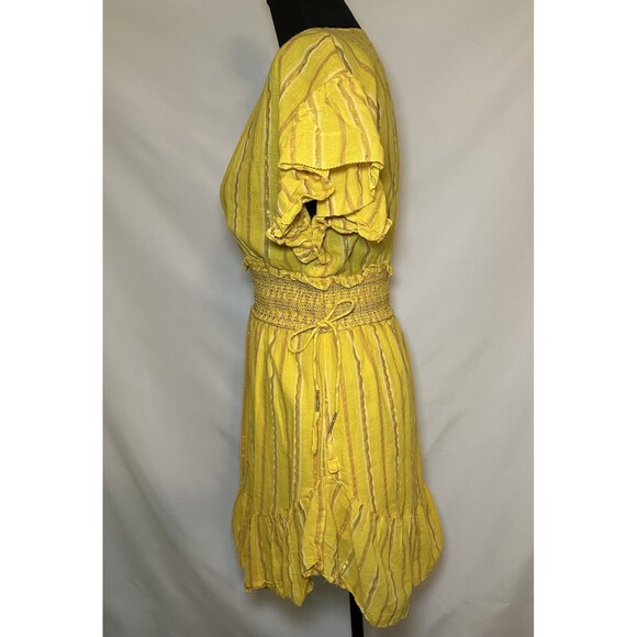 SAYLOR Adrianne Ruffle Sleeve Lightweight Yellow‎ Mini Dress SIZE SMALL - Picture 5 of 13